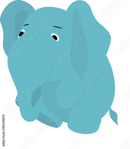 The baby blue elephant cartoon