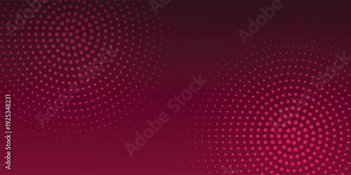 Abstract dark magenta background with dual radial halftone dot pattern eps10