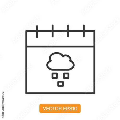 Weather Calendar line icons- Mini collection and editable stroke series icon