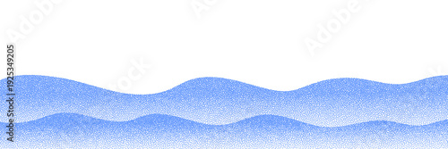 Snowy winter background with realistic 3D elements. White snow piles frame ice-covered landscape, creating perfect border for seasonal illustrations and festive designs.