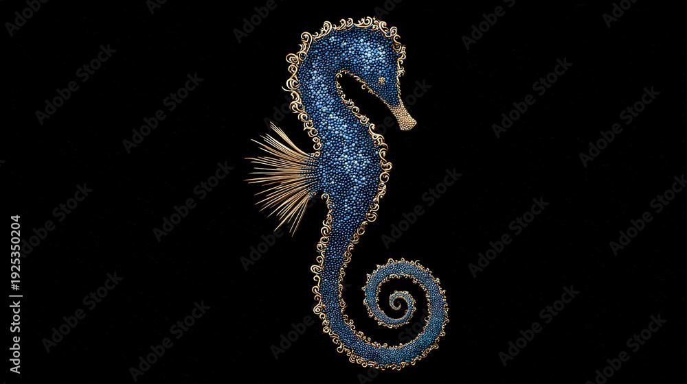 Fototapeta premium Intricate Seahorse with Detailed Textured Surface
