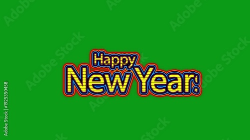 Happy New Year Neon Text | Glowing Celebration Typography