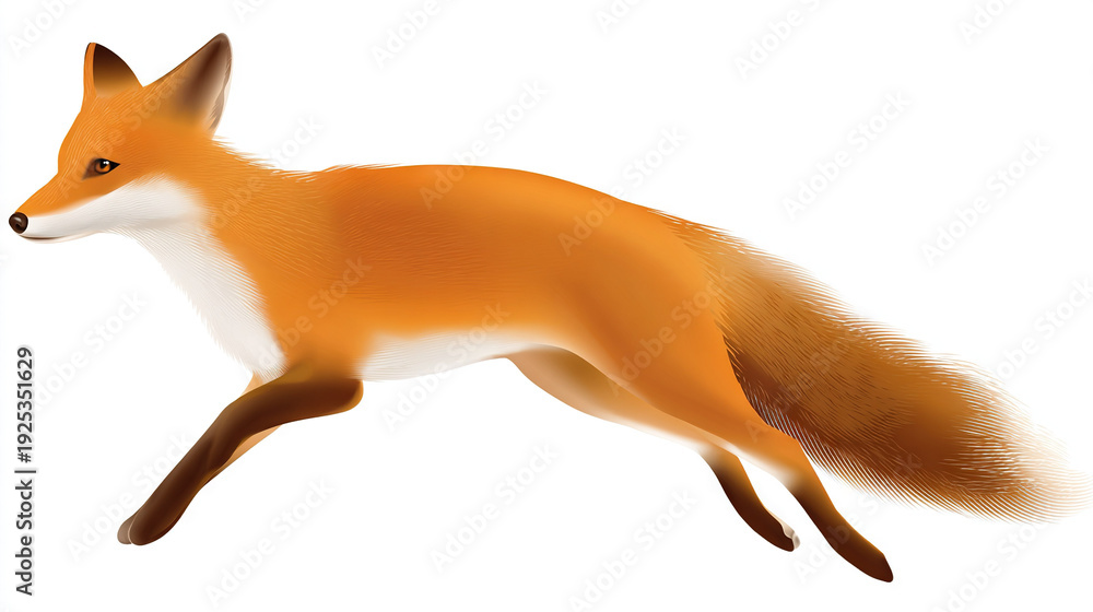 Fototapeta premium Fox Running, Motion Blur, Wildlife, Nature