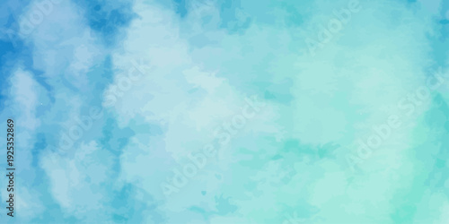 Soft Blended Blue Green Aqua Watercolor Abstract Background Texture
