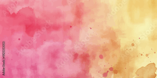 Soft Pink, Orange, Yellow Watercolor Wash Gradient Background Texture