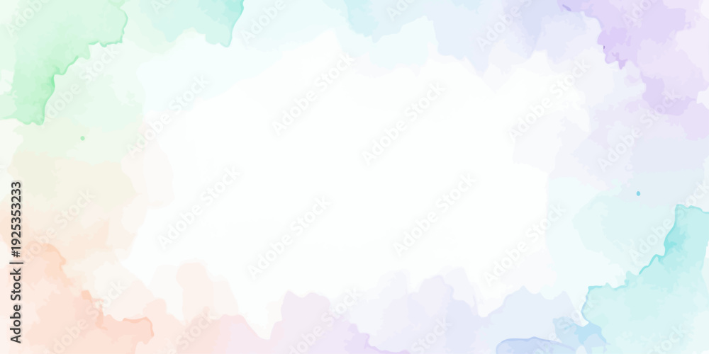 Obraz premium Watercolor Abstract Frame in Soft Pastel Colors with Blank Space