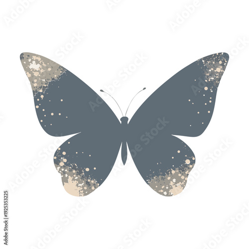 Butterfly Silhouette Formed from White Pigment Dust on Dark Background – Abstract Powder Shape, Creative Fine Art Concept, Minimal Nature Inspired Design with Soft Texture and Elegant Symmetry