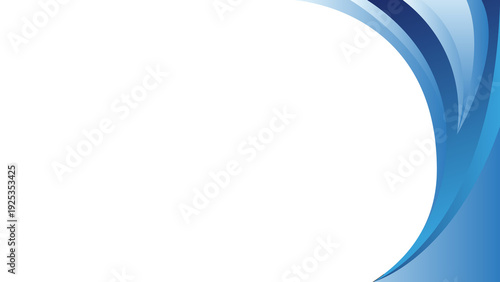 Blue Wave Background With Curved Corporate Banner and Clean White Copy Space for Business Presentation