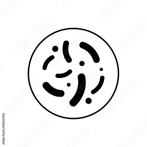 icon probiotic strains with beneficial bacterial organisms in a petri dish, isolated against a clean background