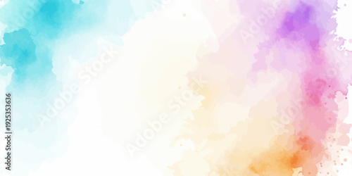 Colorful Abstract Watercolor Paint Splash Background with Pastel Tones
