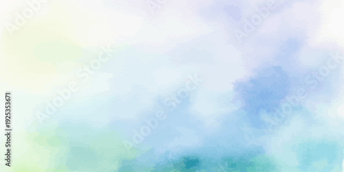 Soft Pastel Watercolor Gradient Background with Blue, Green and Yellow Hues