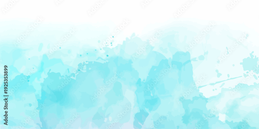 Obraz premium Soothing Light Blue Aqua Watercolor Paint Wash Background