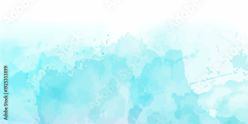 Soothing Light Blue Aqua Watercolor Paint Wash Background