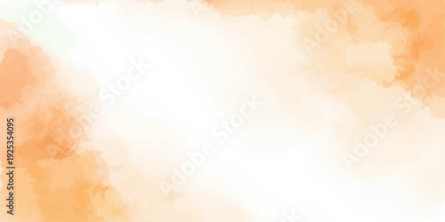 Warm Orange Watercolor Abstract Background with Copy Space