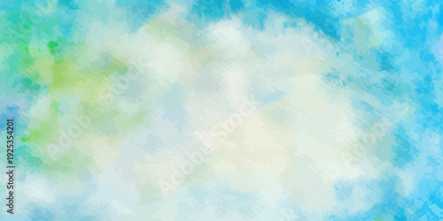Vibrant Watercolor Abstract Background in Blue and Green Tones