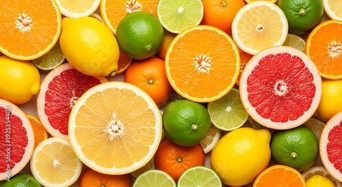 Wallpaper Mural Assorted Citrus Fruits and Juicy Slices. Torontodigital.ca