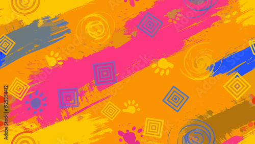 Vibrant abstract swirls of warm and cool tones in dynamic patterns