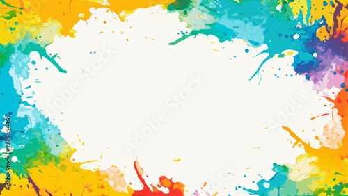 Vibrant watercolor splash on a blank canvas with bold colors