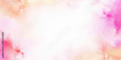 Vibrant Pastel Pink Orange Yellow Watercolor Abstract Background