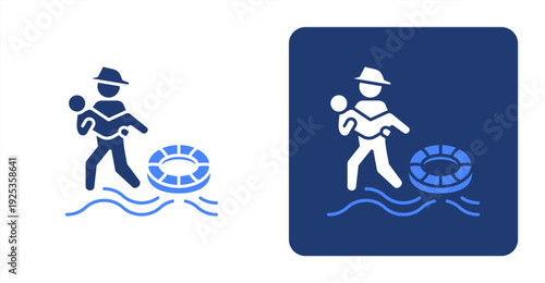 Rescue Operation icon, with contrast background.
