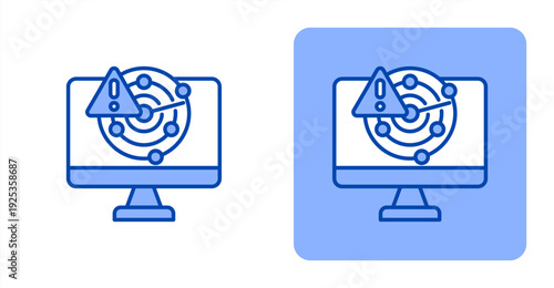 Disaster Monitoring icon, with contrast background.