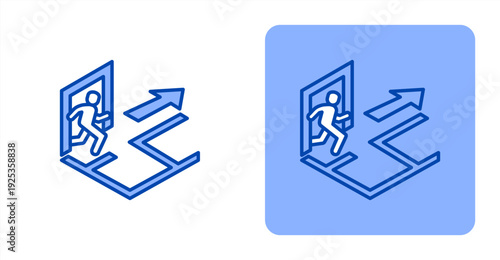 Evacuation Plan icon, with contrast background.