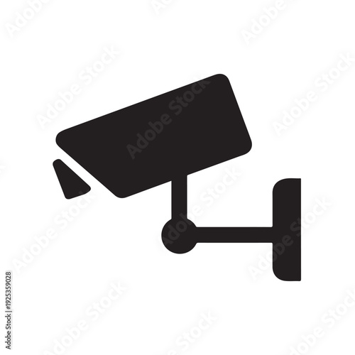 Security Surveillance Camera Silhouette Icon Vector On White Background 