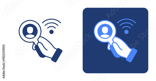 Search Mission icon, with contrast background.