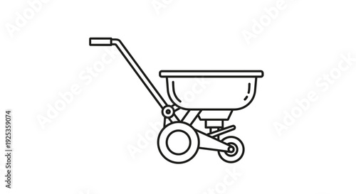 Gardening Lawn Spreader Fertilizer Cart Icon Outline Vector