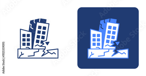 Earthquake Response icon, with contrast background.