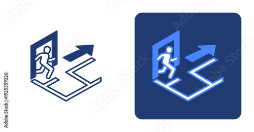 Evacuation Plan icon, with contrast background.