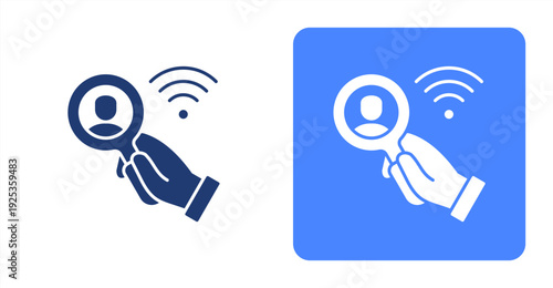 Search Mission icon, with contrast background.