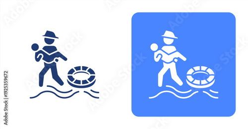 Rescue Operation icon, with contrast background.