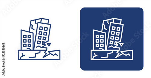 Earthquake Response icon, with contrast background.