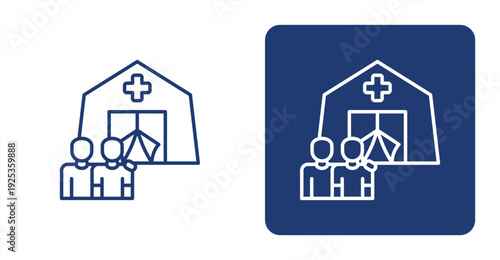 Crisis Shelter icon, with contrast background.