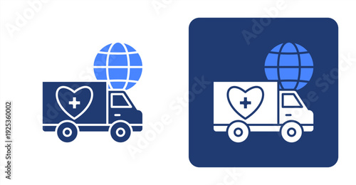 Humanitarian Aid icon, with contrast background.