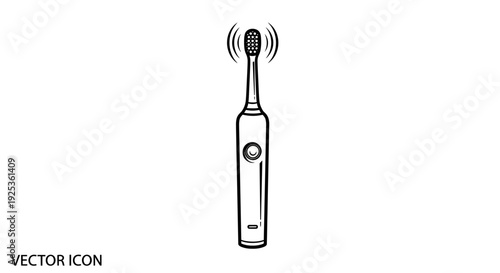 Electric Toothbrush Icon Vector Illustration - Modern Dental Hygiene Tool