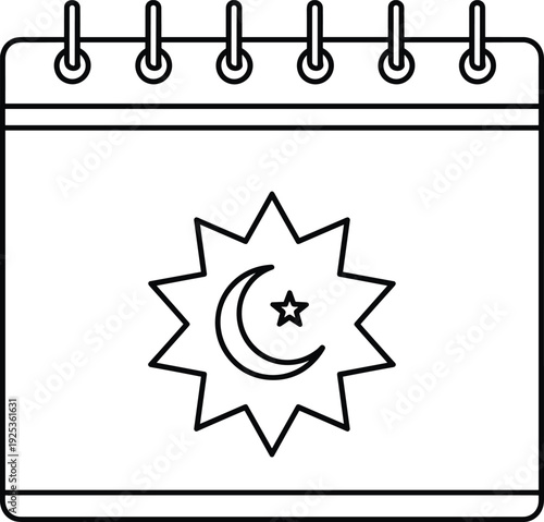 Islamic Educational Activity and Planner Mega Bundle with Intricate Mosque Coloring Pages Moon Sighting Telescope Explorer Hajj Mapping Icons and Wellness Calendar Glyphs