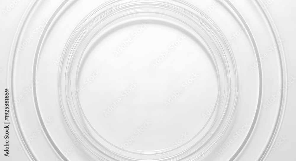 Obraz premium Abstract White and Grey Minimalist Geometric Circles Background.