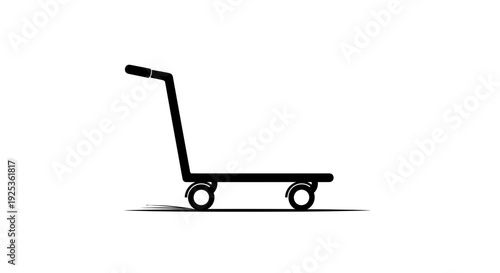 Black silhouette of a hand truck or dolly on a white background, isolated object