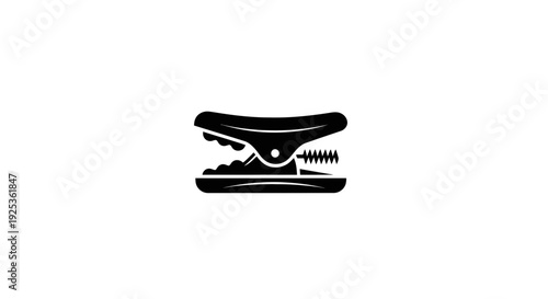 Black Stapler Icon, Office Supplies, Stationery, Isolated on White Background