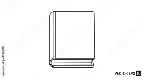 Blank Book Icon, Simple Outline Illustration of an Open Book, Vector Graphic