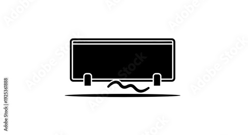 Air Conditioner Unit Icon Black Silhouette Vector Illustration