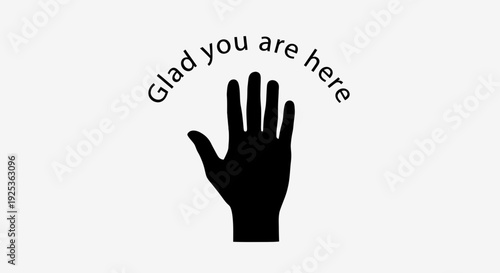 Glad You Are Here Hand Gesture Welcome Greeting Symbol