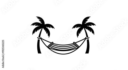 Hammock Between Palm Trees on Tropical Beach Vacation
