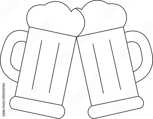 Mug of beer with foam cartoon icon vector illustration