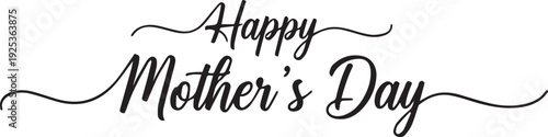 Mother's Day greeting card with Happy Mother's Day text on white background