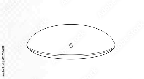 Minimalist Dome Shape with Central Hexagonal Detail, Isolated on White Background