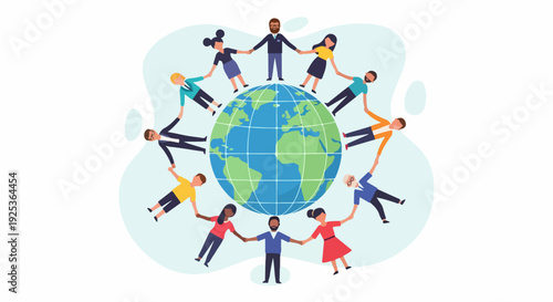 vector illustration representing global unity and diversity