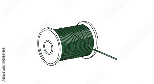 Green Garden Twine on Spool with Loose End, Gardening Tool, Craft Supply